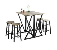 Conjunto de 1 mesa alta rebatível e 4 bancos OGT24-N SoBuy