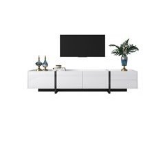 Móvel de TV de painel de partículas com 3 portas e 2 gavetas