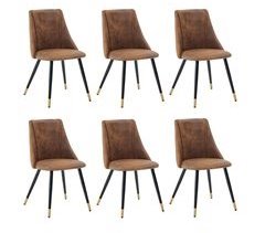 MEUBLES COSY Conjunto de 6 cadeiras de jantar retro poltrona