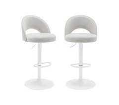 Set de dois bancos de bar ajustáveis de metal e tecido