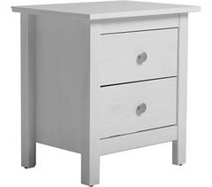 Mesa de cabeceira Berna com 2 gavetas Branco