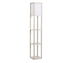 Candeeiro de Pé com Prateleiras MDF, Acrílico HOMCOM