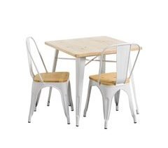 Conjunto de Jantar Mesa Quadrada e 2 Cadeiras Thinia Home 80x80