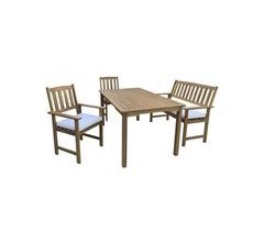 Set NEW YORK mesa com 2 cadeiras e banco cor natural