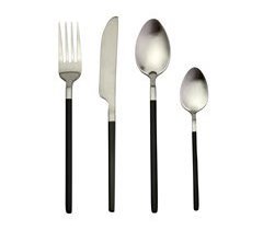 Conjunto de talheres SILVER BLACK 16 peças CONFORAMA