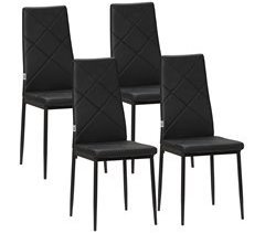 Conjunto de 4 Cadeiras Espuma, Aço e PVC HOMCOM