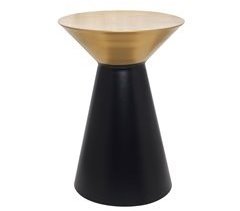 Mini mesa metálica IVO 50x35cm preto e dourado
