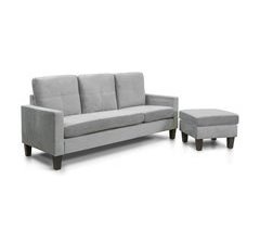 Sofá + Puff Conversível em Chaise Longue New Vika