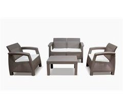 Sofá + 2 Poltronas + Mesa de Centro CF. Móveis de jardim