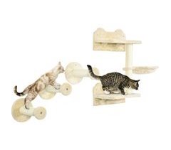 Jogo de Escalar para Gatos Aglomerado de Madeira, Pelúcia e Sisal