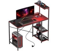 Secretária Gaming Melamina de Madeira e Aço HOMCOM