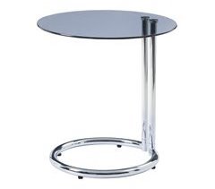 Mesa de apoio redonda em vidro/metal Ylivieska [en.casa] 44x44