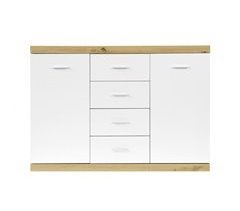 Aparador ERVA 4 gavetas 2 portas branco carvalho