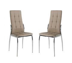 Cadeira de jantar em couro sintético cromado Laci