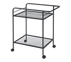 [en.casa] Carro de serviço Hole com 2 prateleiras em metal MDF 62