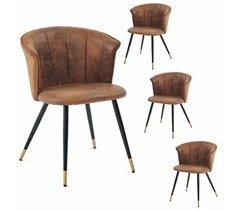 MEUBLES COSY Conjunto de 4 cadeiras de jantar retro poltrona