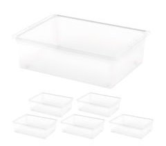 Curver Pack de 6 caixas de arrumação com tampa e rodas C-Box