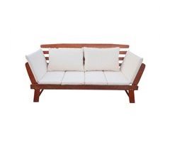 Banco de jardim modular com almofadas Merida madeira de acácia