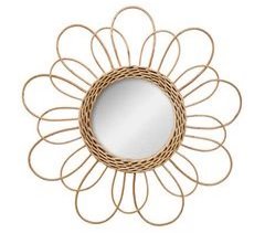 Espelho de vime com um design de flor 38x38
