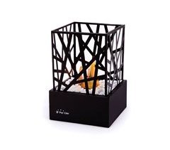 Lareira de mesa a etanol com design em aço esmaltado