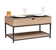 Mesa de centro elevatória Aliaj com compartimento interno