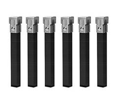 Pacote de 6 pés de metal com grampos para bases de cama 25
