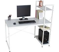 Mesa de escritório estilo nórdico com estante e 3 prateleiras 120x64