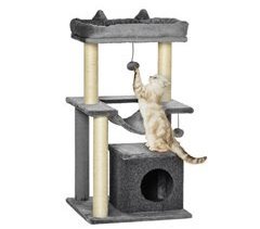 Arranhador para Gatos Aglomerado, Sisal, Pelúcia e Feltro PawHut
