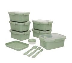 Curver Pack 6 recipientes herméticos (1,2L) com tabuleiro e talheres