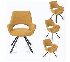 MEUBLES COSY Conjunto de 4 cadeiras de jantar com encosto