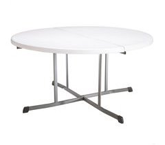 Mesa redonda plegable blanco LIFETIME Ø152 x 75,5 cm