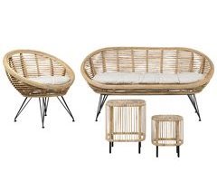 Beliani Conjunto de jardín Ratán MARATEA/CESENATICO