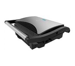 Cecotec Grelhador elétrico de 1000 W com revestimento de pedra RockStone, antiaderente e placa superior flutuante.