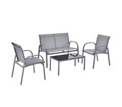 Conjunto de Mobiliário de Jardim Banco Gagra com Mesa de Centro