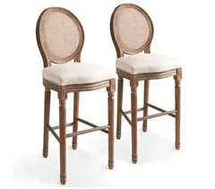 Conjunto de dois bancos de bar de design com assento de cadeira