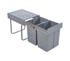 Caixote do lixo extraível Froland capacidade 2 x 20 L plástico