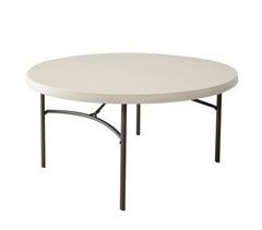 Mesa redonda patas plegables crema Ø152x74 cm LIFETIME