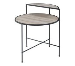 Mesa de apoio redonda Fyresdal com prateleira metálica MDF [en.casa]