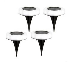 Pack 4 holofotes solares exteriores luz quente LED c/farol para jardim Aktive