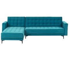 Beliani Sofá de esquina Veludo ABERDEEN