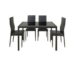 Conjunto de mesa + 4 cadeiras JET. Mesa e cadeiras. Preto