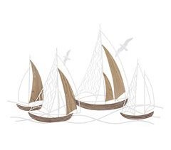 Decoração em Metal e Madeira Barcos 8