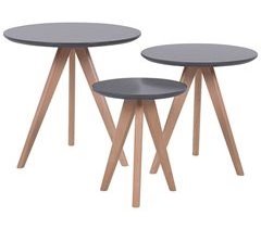 Beliani Conjunto de 3 mesas de centro VEGAS 48x48