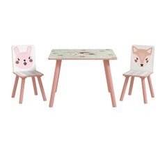 Mesa e Cadeiras para Crianças MDF e Madeira de Pinho ZONEKIZ 60x60