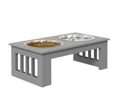 Comedouro Elevado para Cães MDF e Aço Inoxidável PawHut