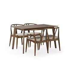 Conjunto de mesa e 4 cadeiras de jantar Rustic 140x80
