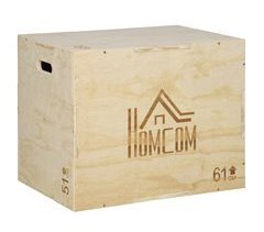 Caixa Pliometria Madeira de Faia HOMCOM