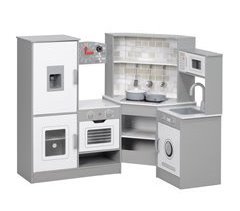Cozinha de Brinquedo MDF, Aço Inoxidável e PP AIYAPLAY