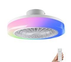 Ventilador de teto LED RGB, motor DC  luz regulável