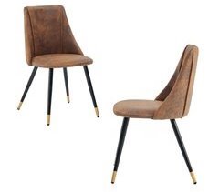 MEUBLES COSY Conjunto de 2 cadeiras de jantar retro poltrona